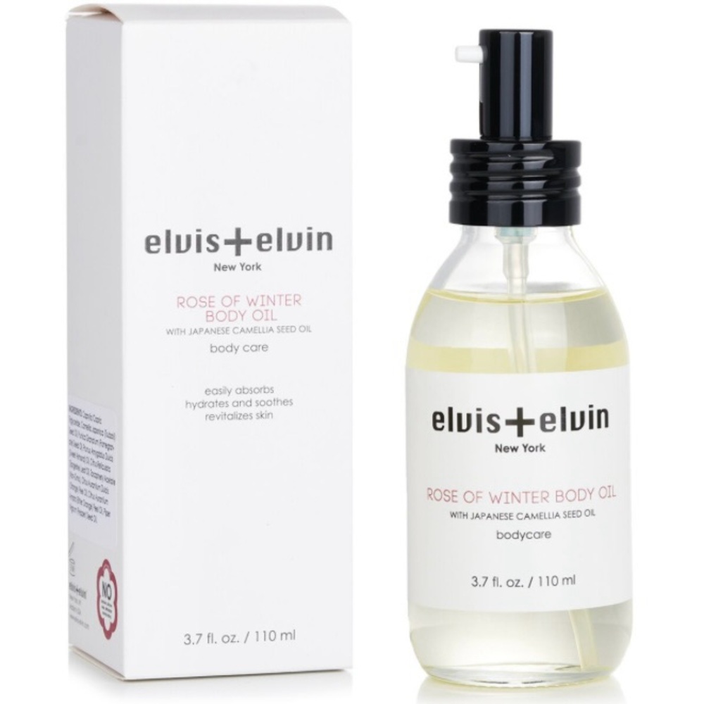 Elvis + Elvin NY Rose of Winter Body Oil with Japanese Camellia Oil 3.7 oz NIB